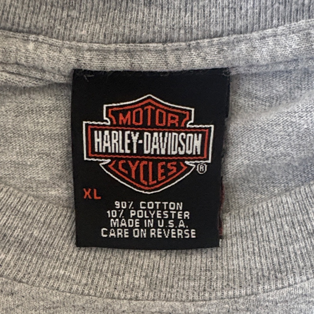 Vintage 90s/Y2K Harley Davidson FLAME SLEEVE Made in USA Graphic Tee XL - Picture 7 of 9